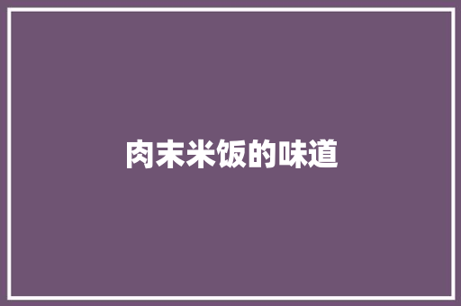 肉末米饭的味道