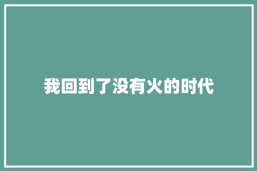 我回到了没有火的时代