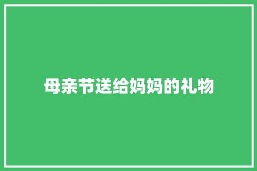 母亲节送给妈妈的礼物