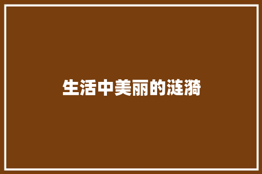 生活中美丽的涟漪