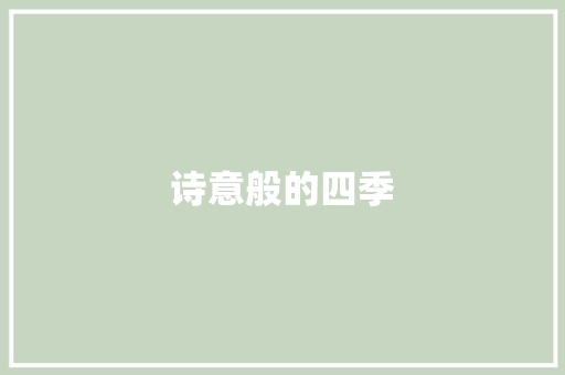 诗意般的四季