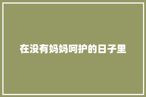 在没有妈妈呵护的日子里