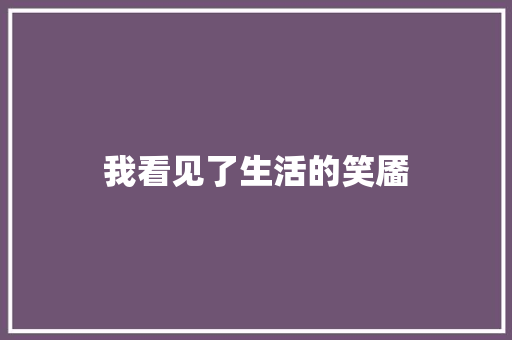 我看见了生活的笑靥