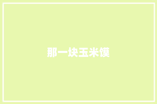 那一块玉米馍