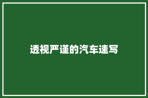 透视严谨的汽车速写
