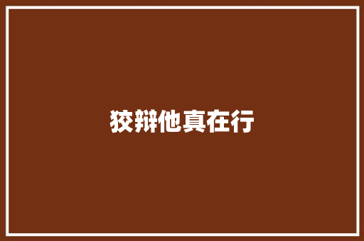 狡辩他真在行