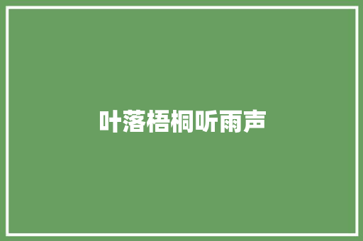叶落梧桐听雨声