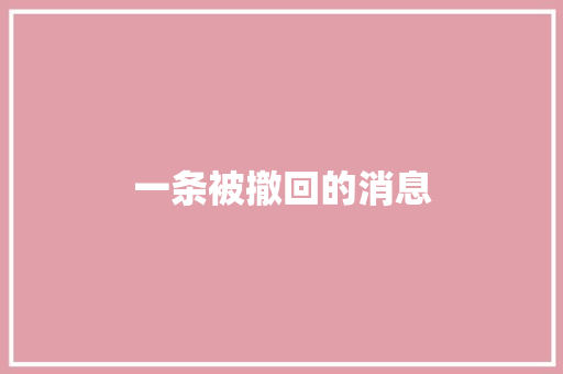 一条被撤回的消息