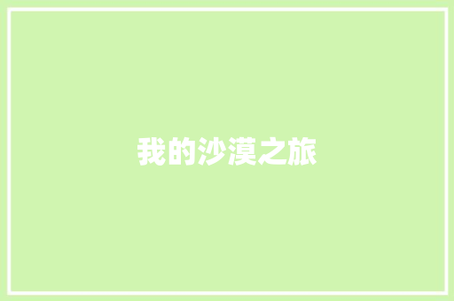 我的沙漠之旅