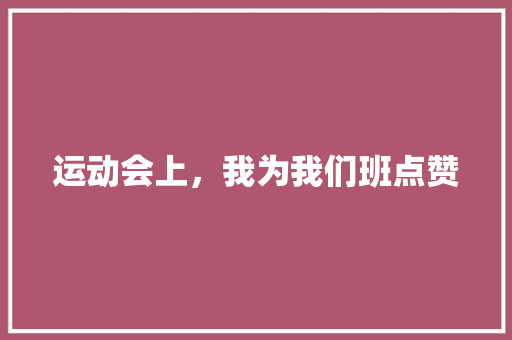 运动会上，我为我们班点赞