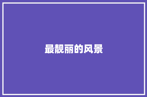 最靓丽的风景
