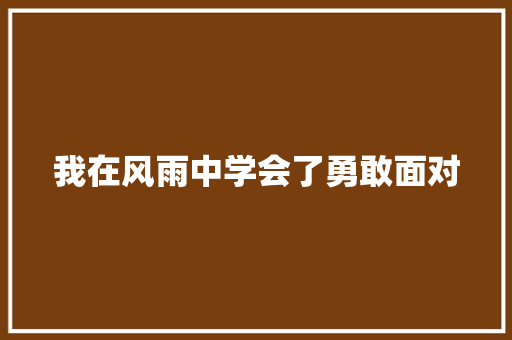 我在风雨中学会了勇敢面对