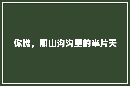 你瞧，那山沟沟里的半片天