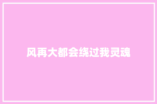 风再大都会绕过我灵魂 知识百科