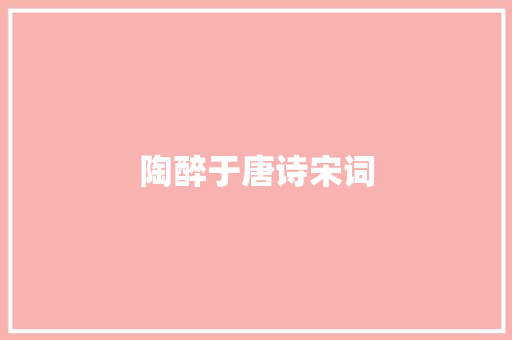 陶醉于唐诗宋词