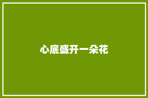 心底盛开一朵花
