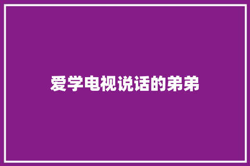 爱学电视说话的弟弟