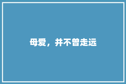 母爱，并不曾走远