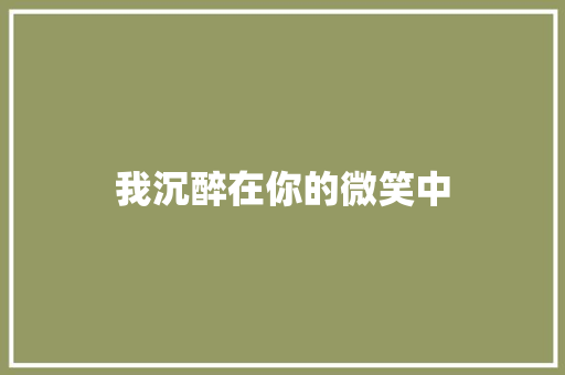 我沉醉在你的微笑中