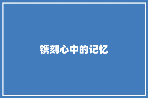 镌刻心中的记忆