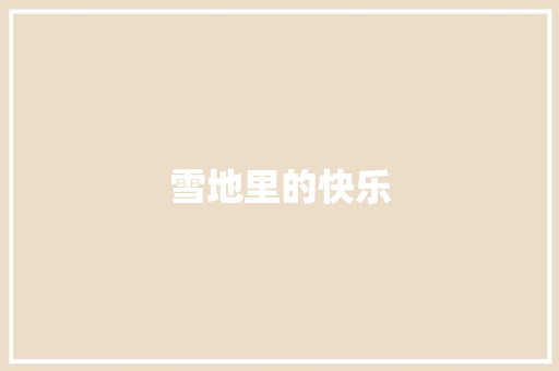 雪地里的快乐