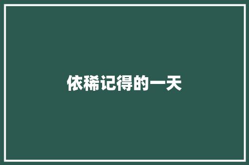 依稀记得的一天