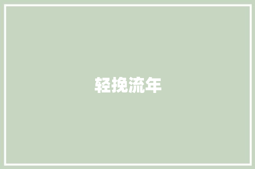 轻挽流年