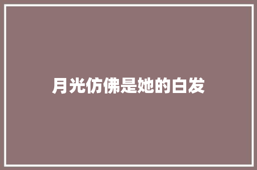 月光仿佛是她的白发 知识百科