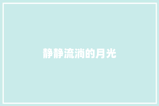 静静流淌的月光