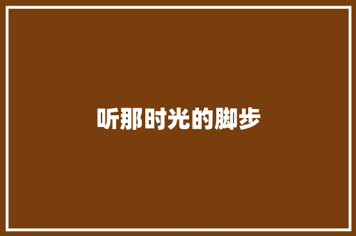 听那时光的脚步 知识百科