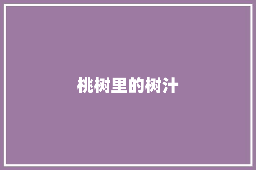 桃树里的树汁