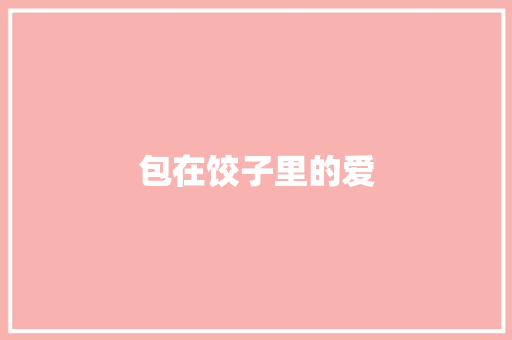 包在饺子里的爱