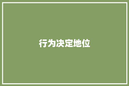 行为决定地位