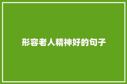 形容老人精神好的句子