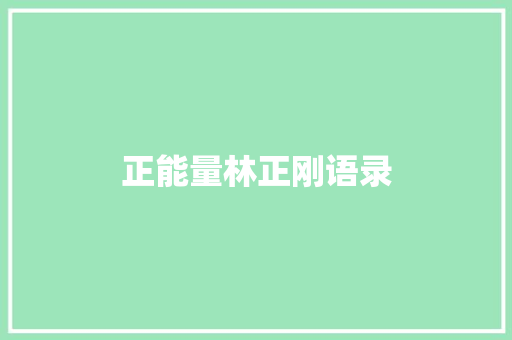 正能量林正刚语录