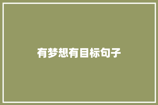 有梦想有目标句子