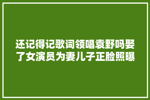 还记得记歌词领唱袁野吗娶了女演员为妻儿子正脸照曝光