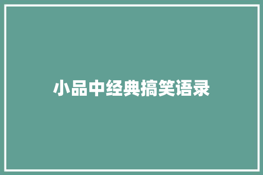小品中经典搞笑语录