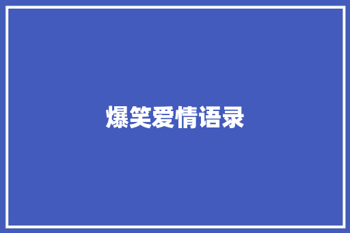 爆笑爱情语录
