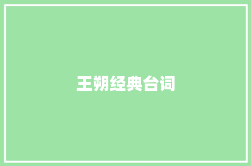 王朔经典台词