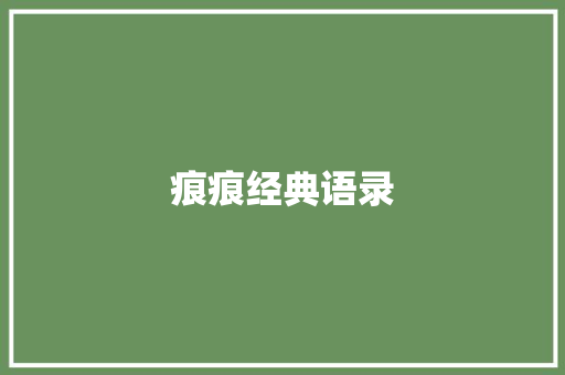 痕痕经典语录