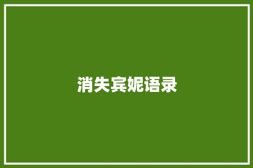 消失宾妮语录