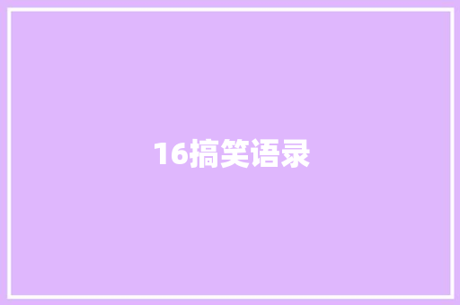 16搞笑语录
