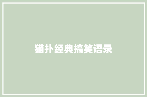 猫扑经典搞笑语录