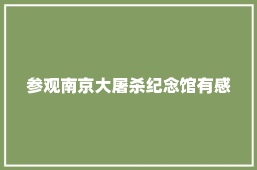 参观南京大屠杀纪念馆有感