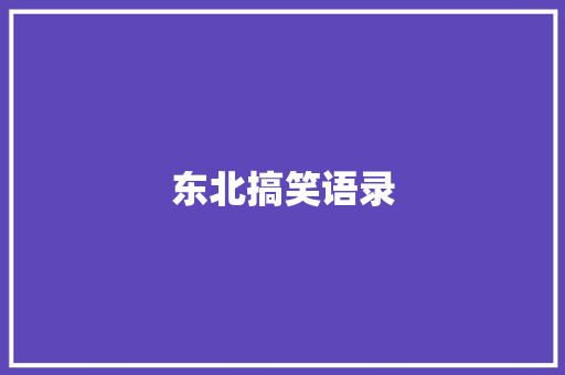 东北搞笑语录