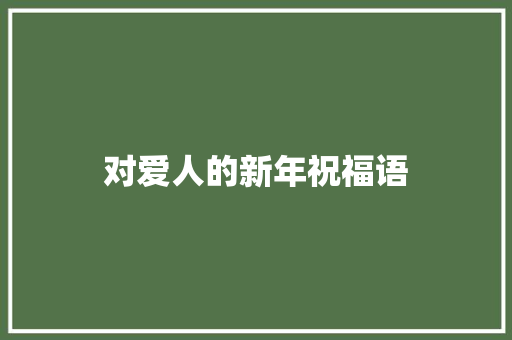 对爱人的新年祝福语