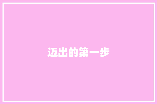 迈出的第一步