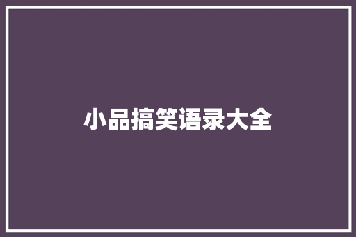 小品搞笑语录大全