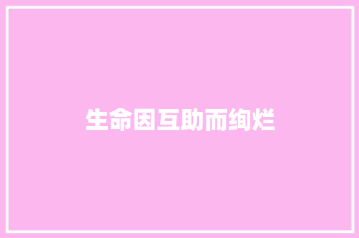 生命因互助而绚烂